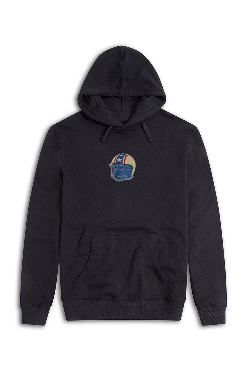 Black Premium Cotton Monkey Design Pullover Hoodie