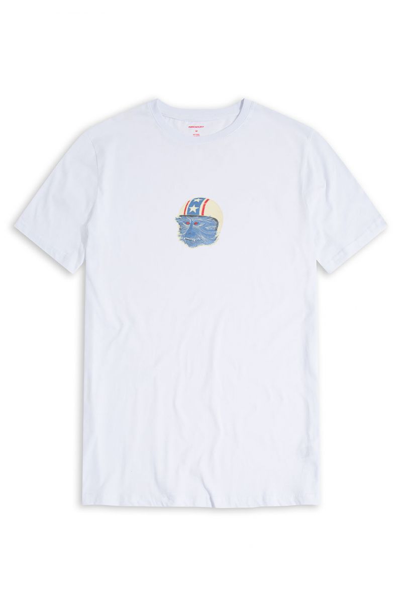 White Soft Fabric Monkey Design Short Sleeve Tee
