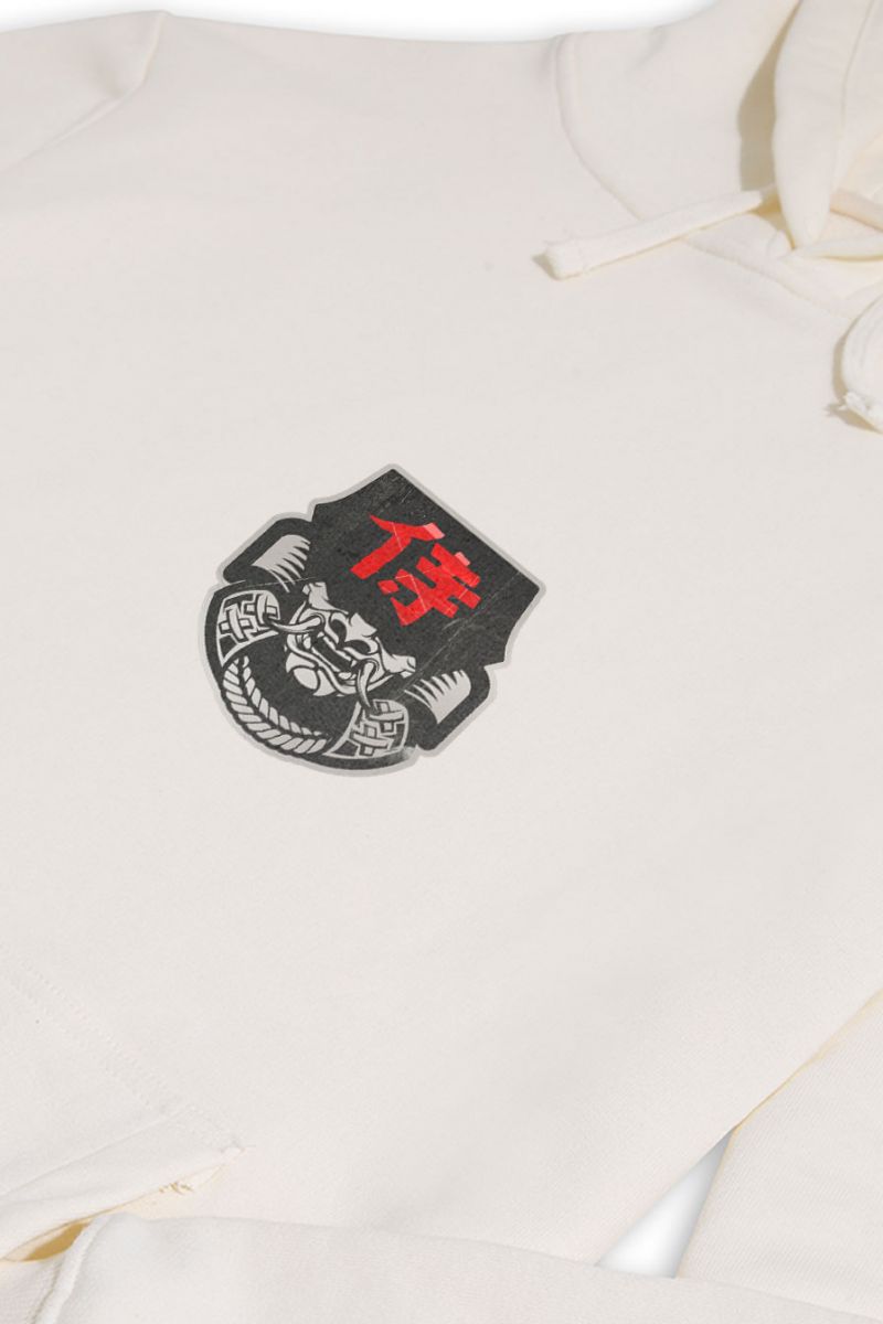 Ecru Premium Cotton Japanese Design Pullover Hoodie