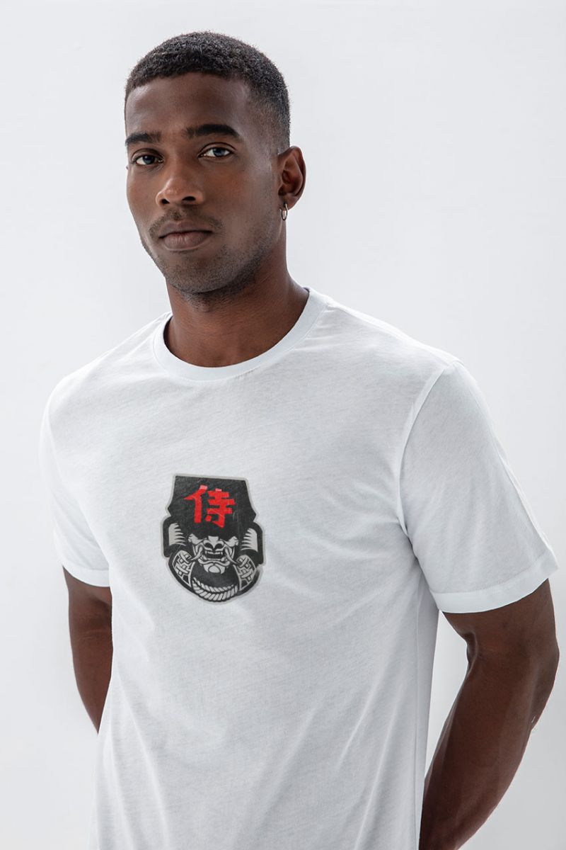 White Soft Fabric Japanese Design Short Sleeve Tee