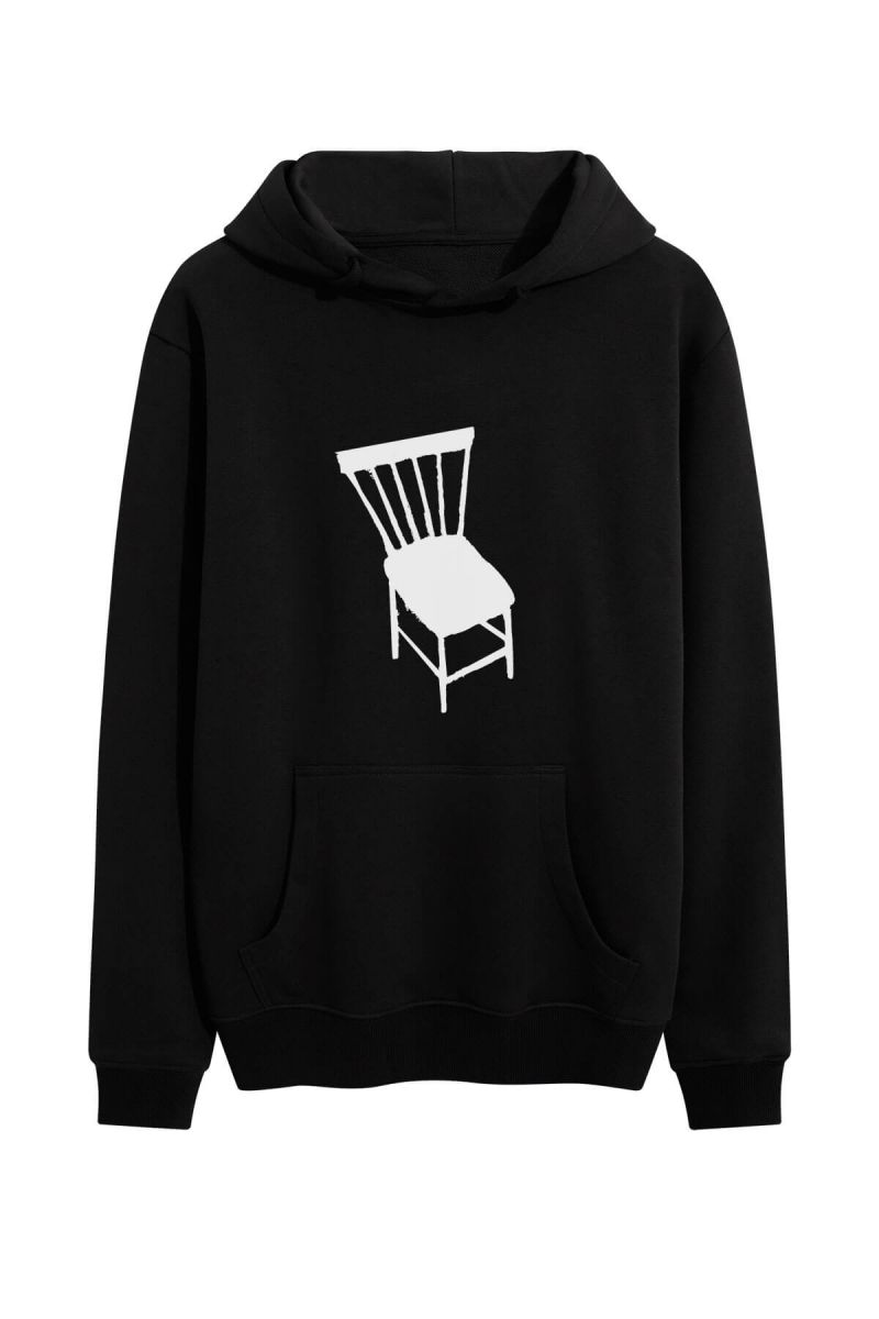 Black Premium Cotton Chair Design Pullover Hoodie