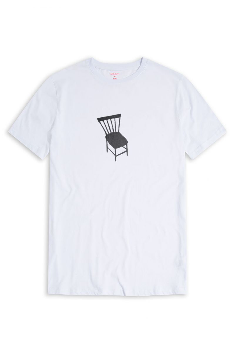 White Soft Fabric Chair Design Short Sleeve Tee