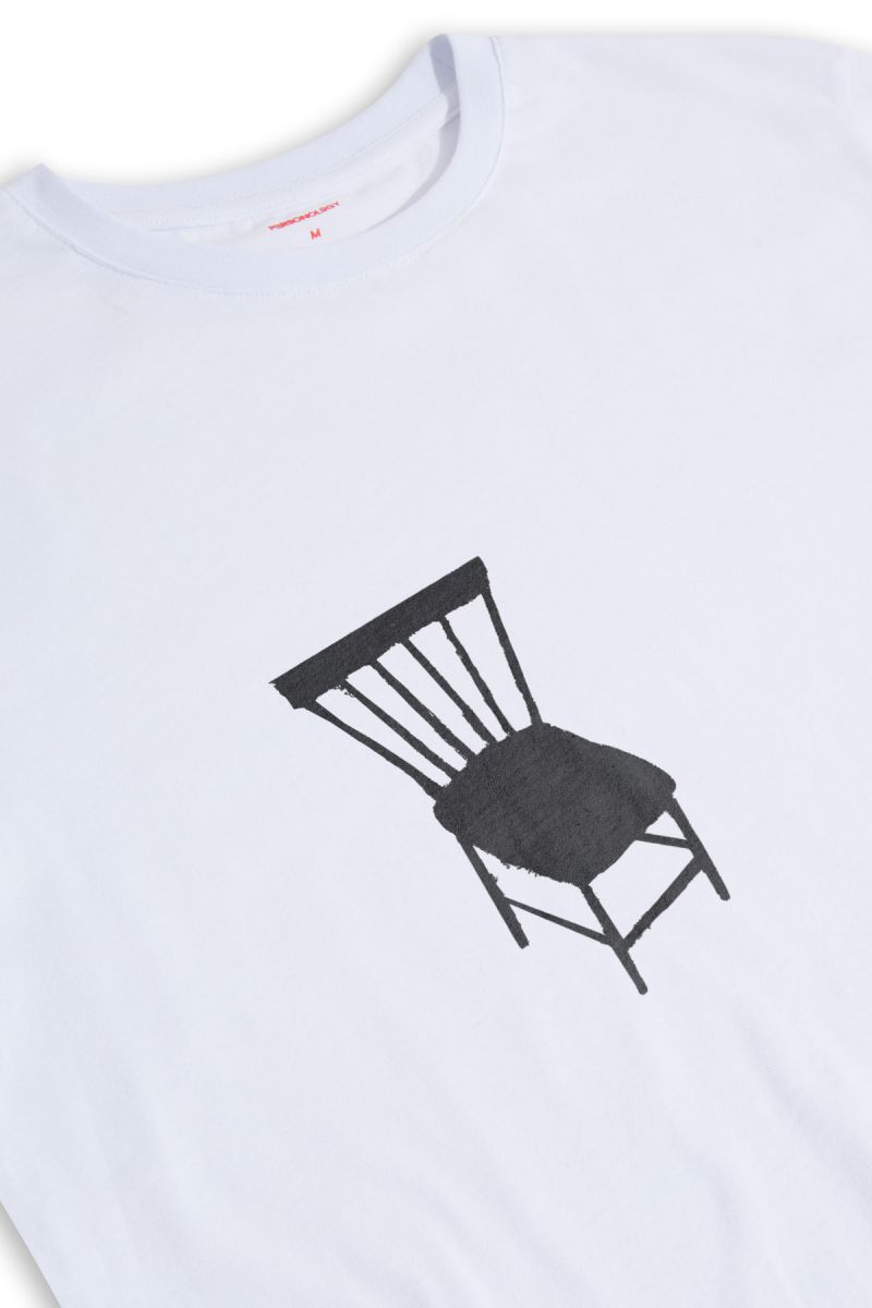 White Soft Fabric Chair Design Short Sleeve Tee