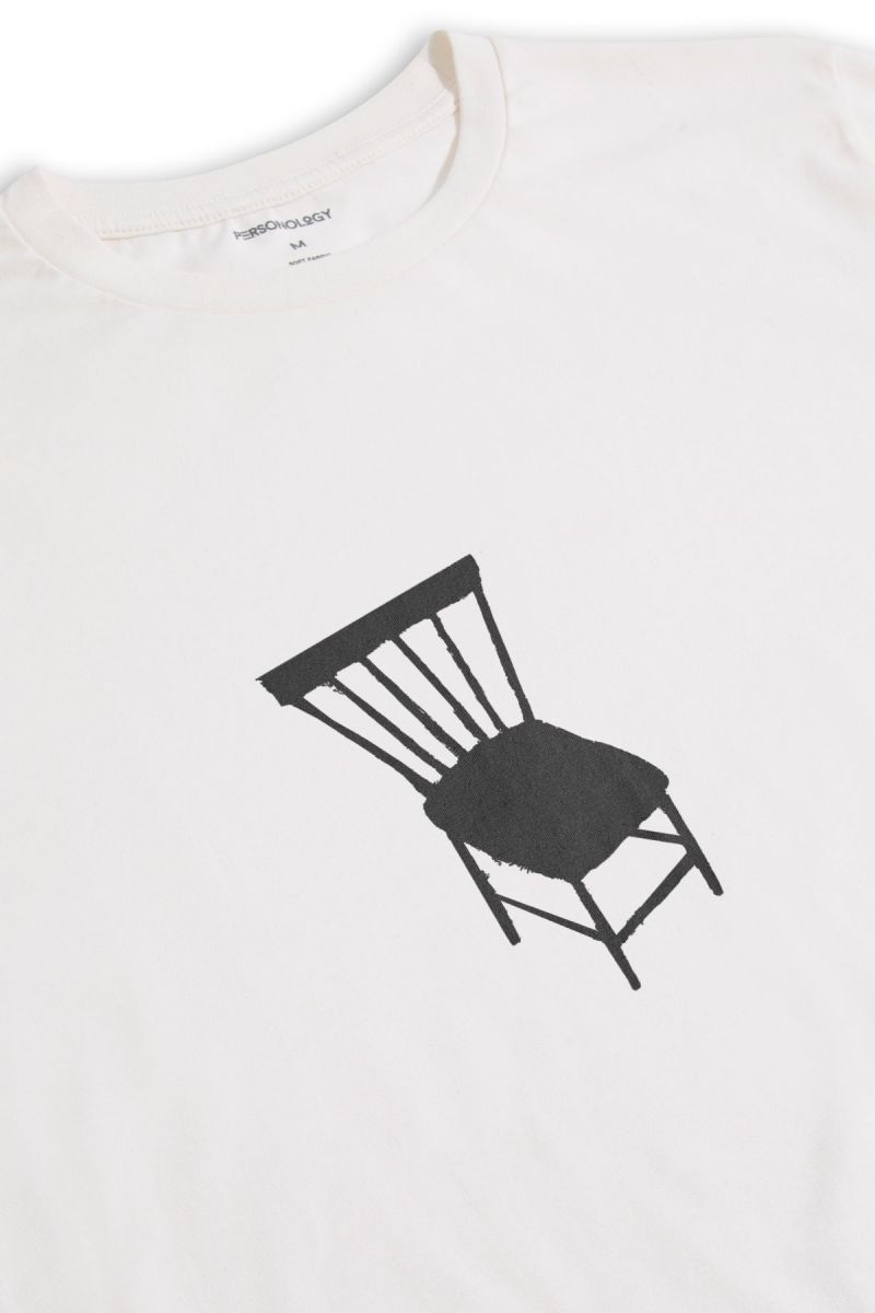Off White Soft Fabric Chair Design Short Sleeve Tee