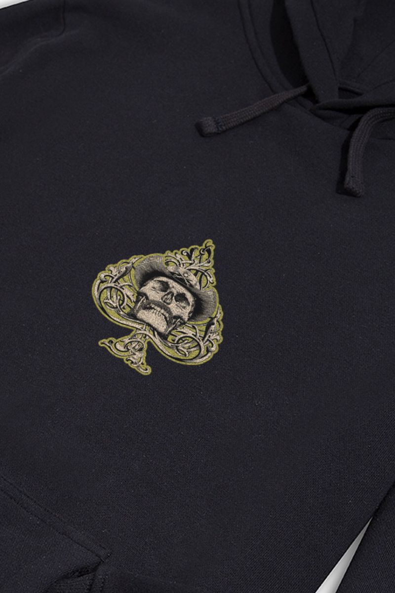 Black Premium Cotton Skull Design Pullover Hoodie