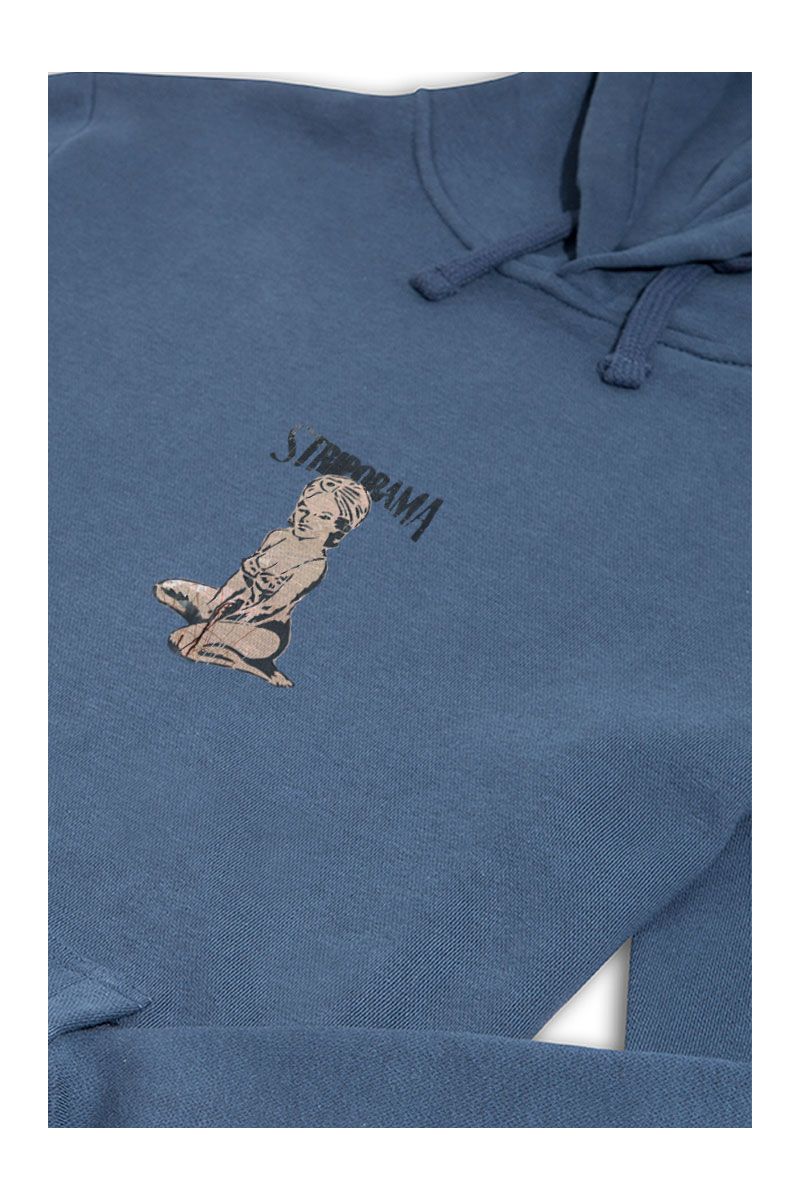 Navy Premium Cotton Striporama Design Pullover Hoodie