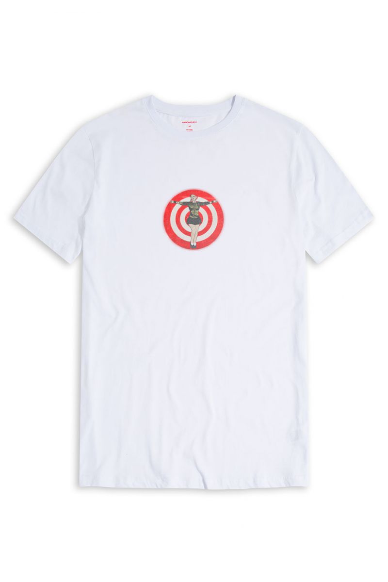 White Soft Fabric Target Design Short Sleeve Tee