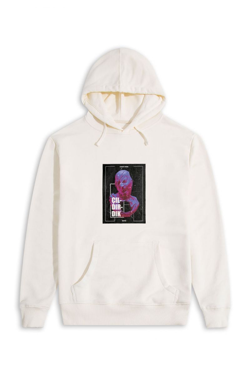 Ecru Premium Cotton We got Crazy in Pandemy Design Pullover Hoodie