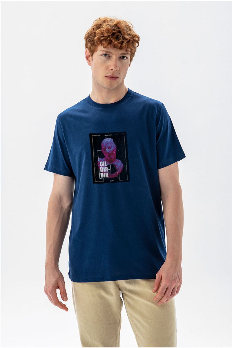 Navy Soft Fabric We got Crazy in Pandemy Design Short Sleeve Tee
