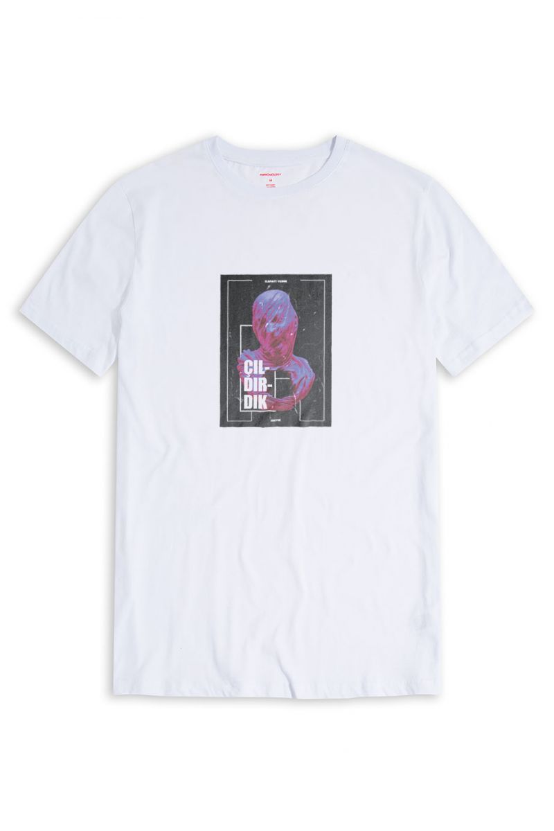 White Soft Fabric We got Crazy in Pandemy Design Short Sleeve Tee