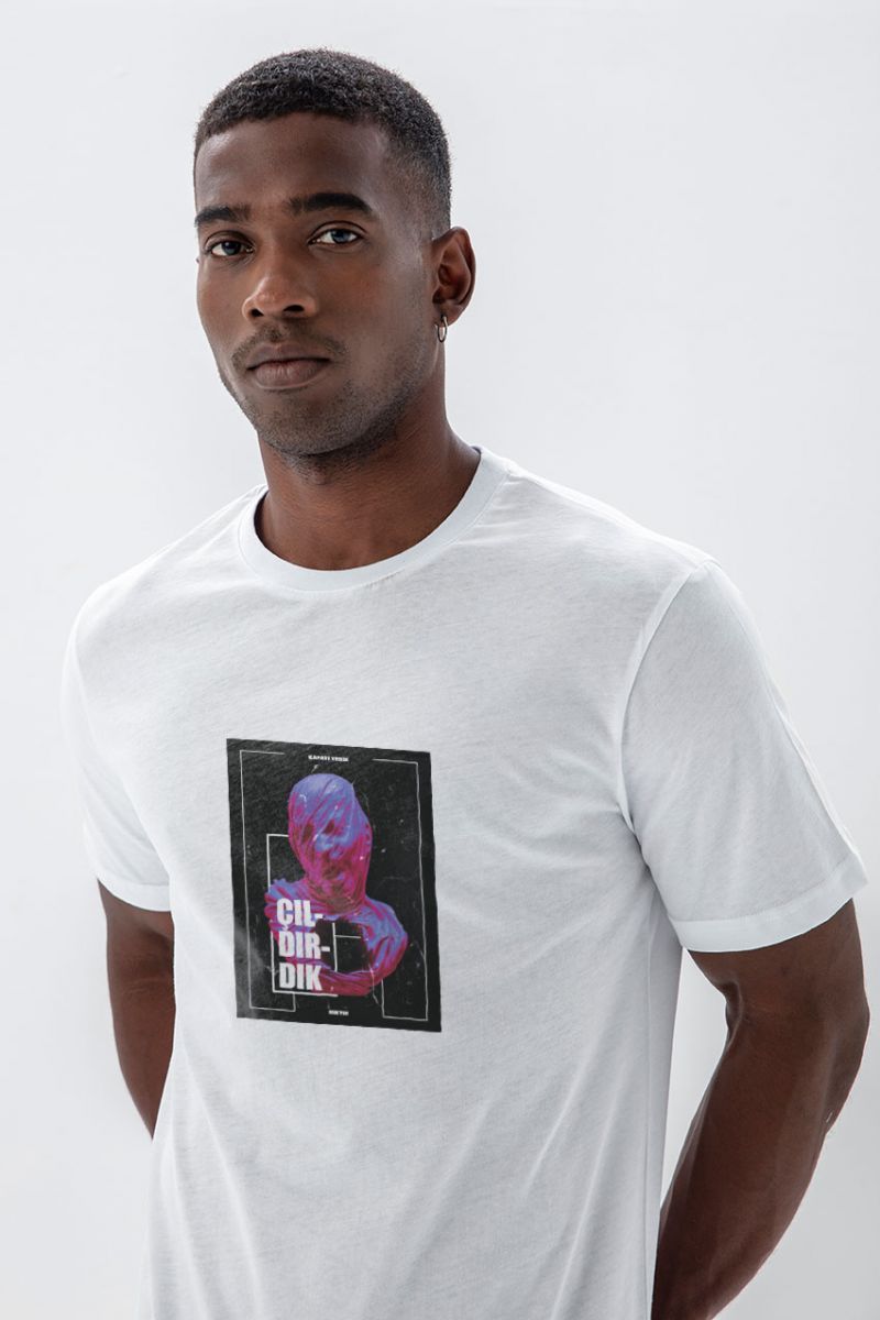 White Soft Fabric We got Crazy in Pandemy Design Short Sleeve Tee
