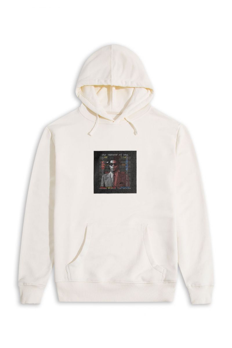 Ecru Premium Cotton 1985 Hollywood Africans Design Pullover Hoodie