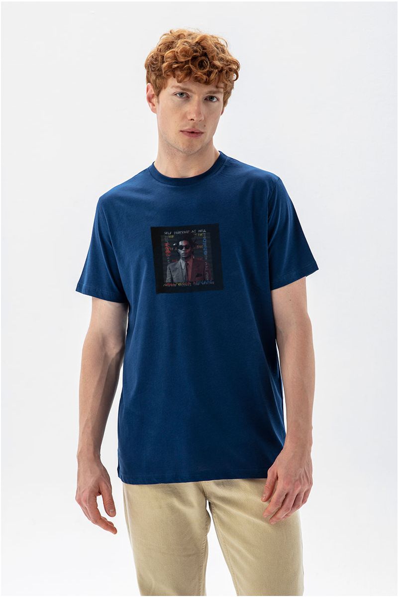 Navy Soft Fabric 1985 Hollywood Africans Design Short Sleeve Tee