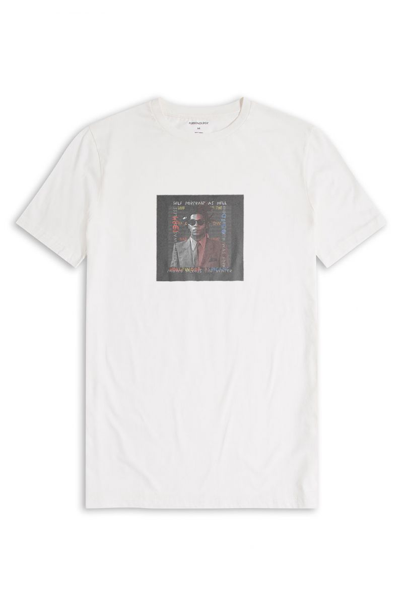 Off White Soft Fabric 1985 Hollywood Africans Design Short Sleeve Tee