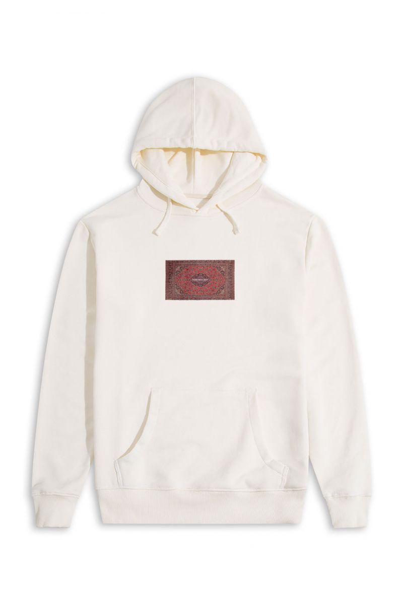 Ecru Premium Cotton Personology Rug Design Pullover Hoodie