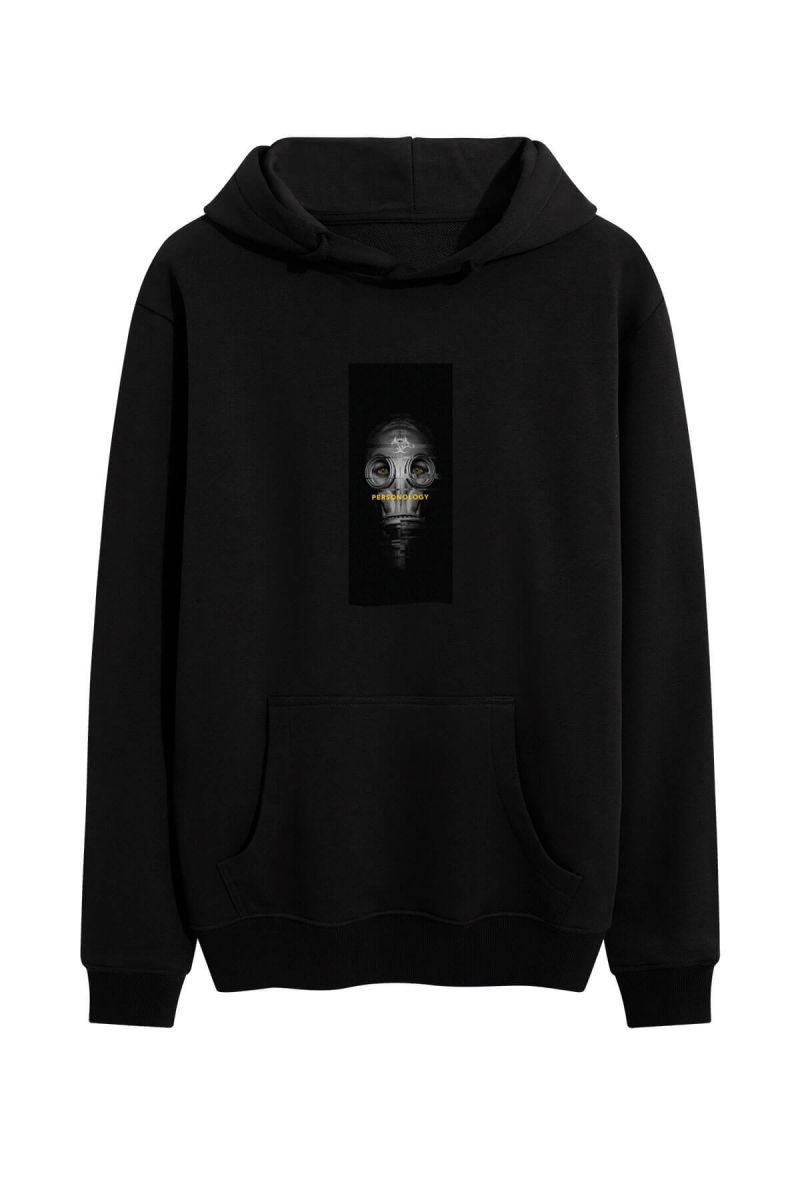 Black Premium Cotton Personologist Wear Mask Design Pullover Hoodie