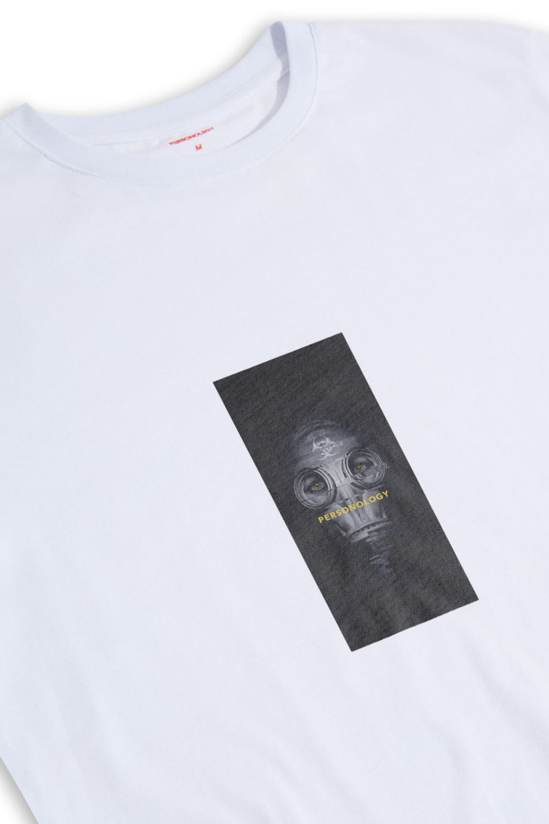 White Soft Fabric Personologist Wear Mask Design Short Sleeve Tee