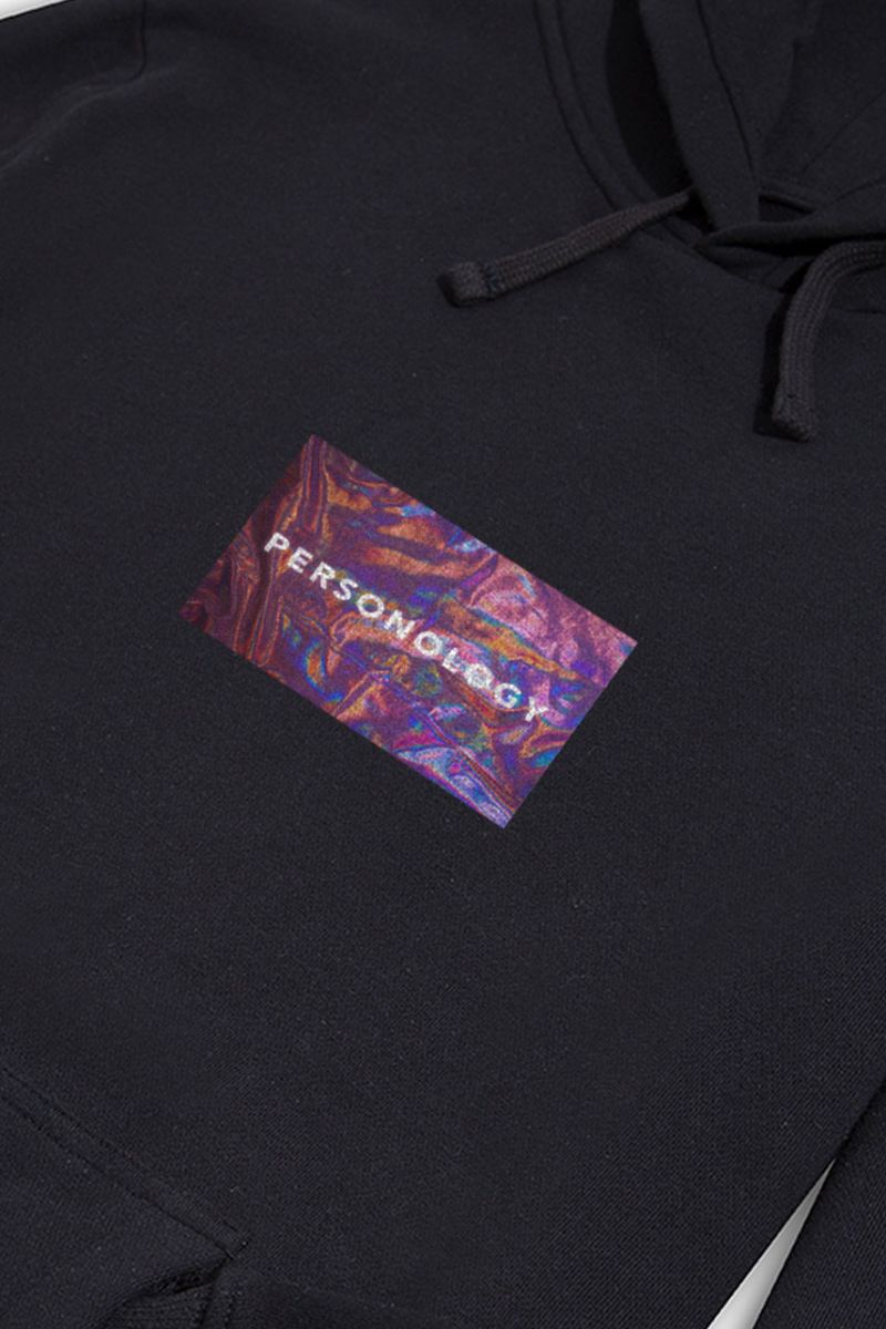 Black Premium Cotton Glare Design Pullover Hoodie