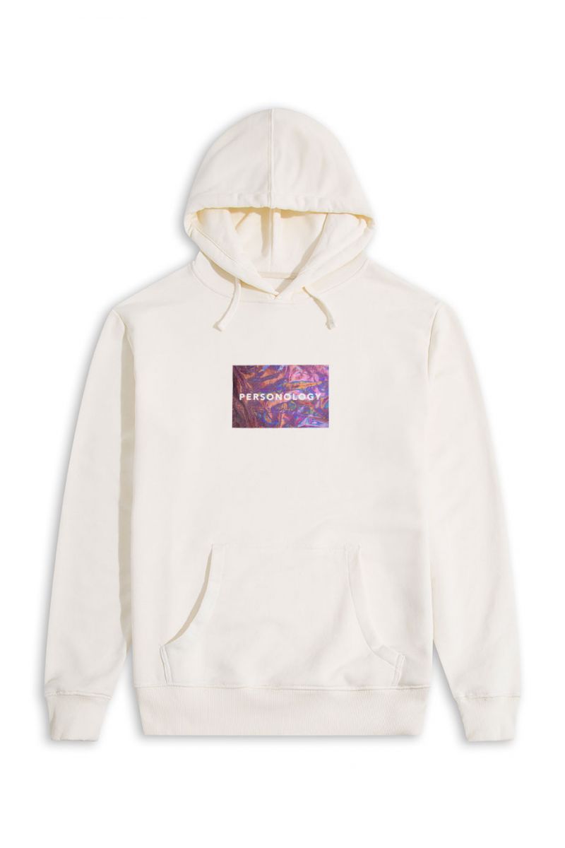 Ecru Premium Cotton Glare Design Pullover Hoodie
