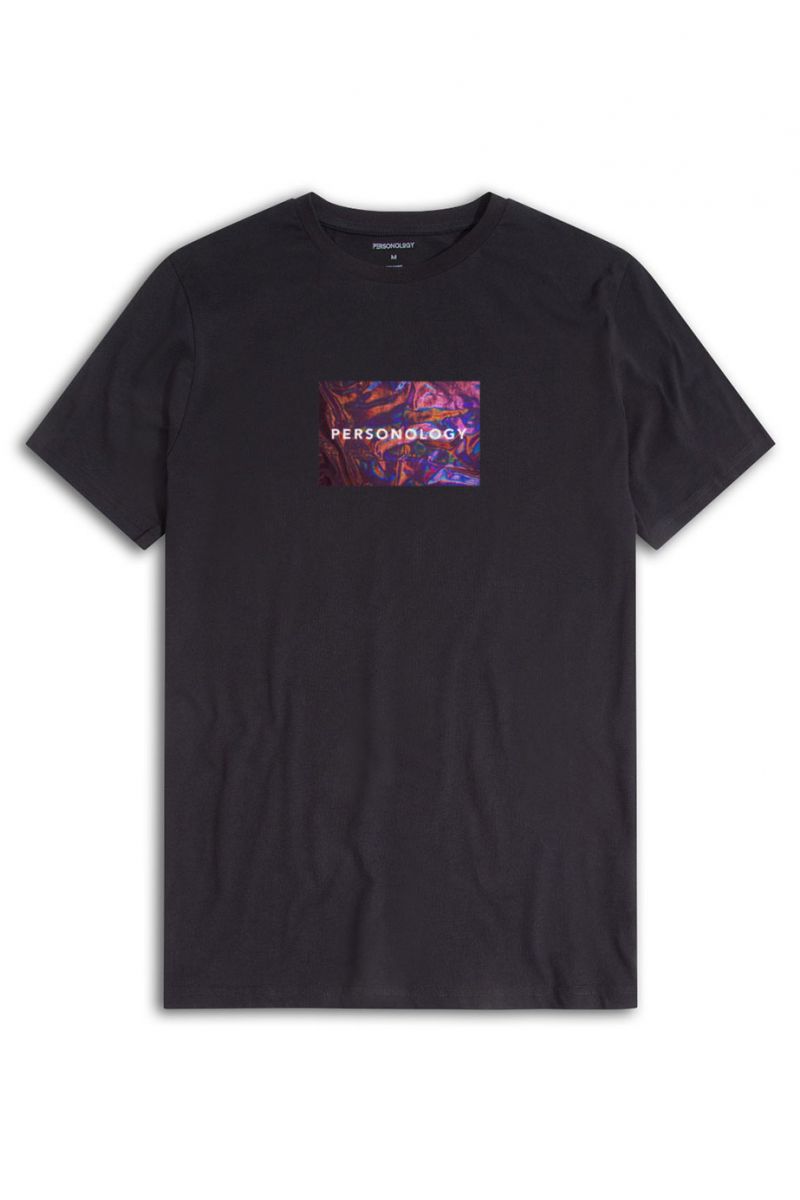 Black Soft Fabric Glare Design Short Sleeve Tee