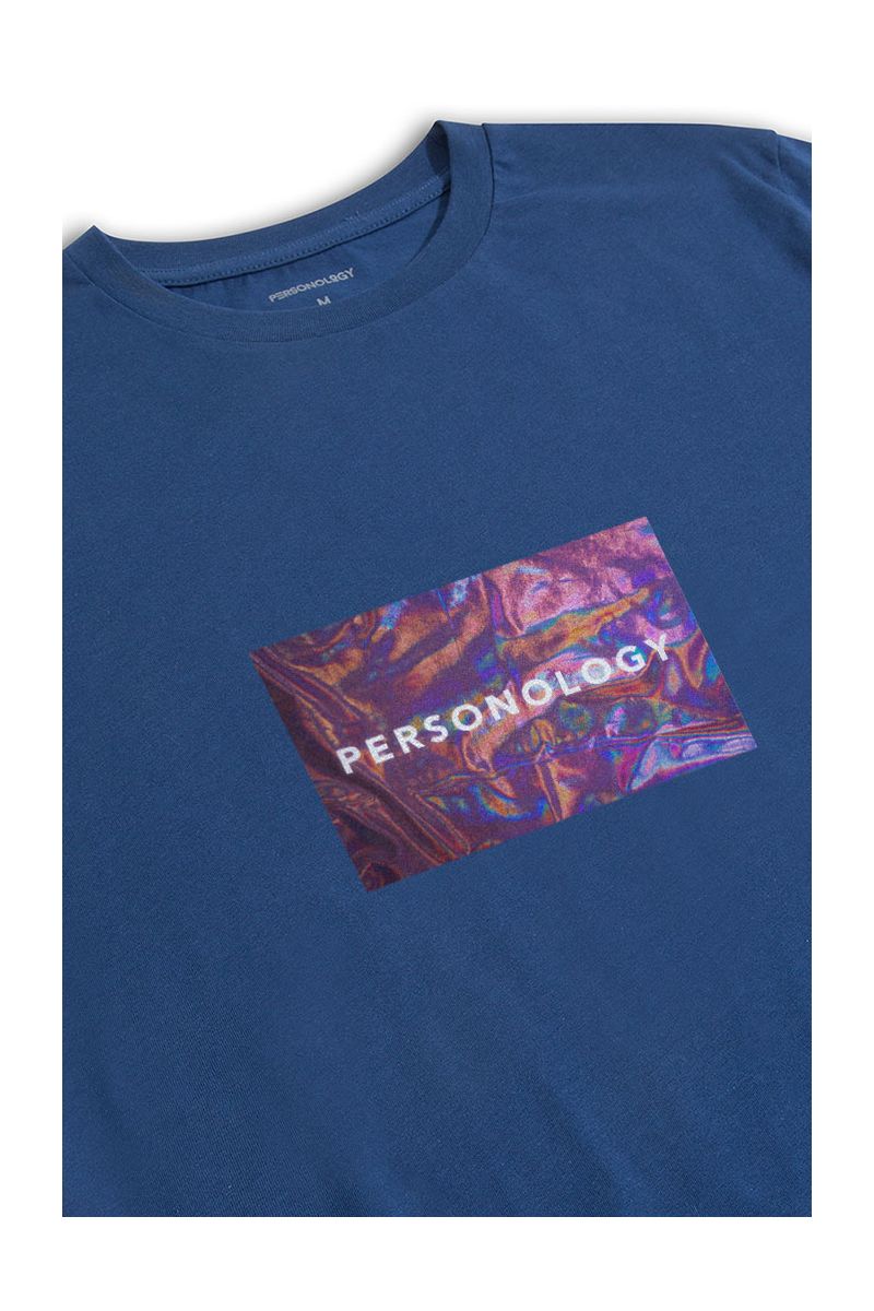 Navy Soft Fabric Glare Design Short Sleeve Tee