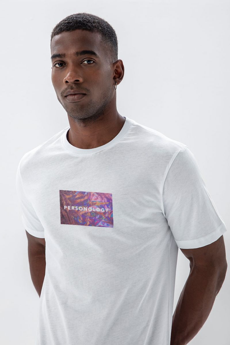 White Soft Fabric Glare Design Short Sleeve Tee