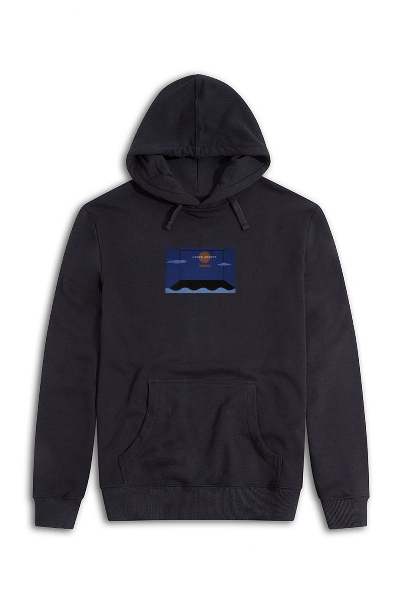 Black Premium Cotton Lynch Effect Design Pullover Hoodie