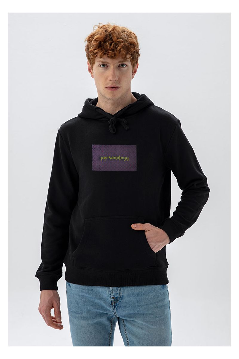Black Premium Cotton Open Sessame Design Pullover Hoodie