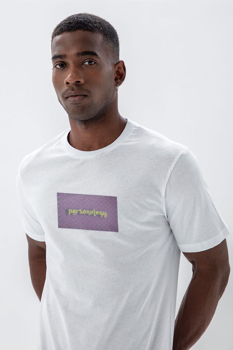 White Soft Fabric Open Sessame Design Short Sleeve Tee