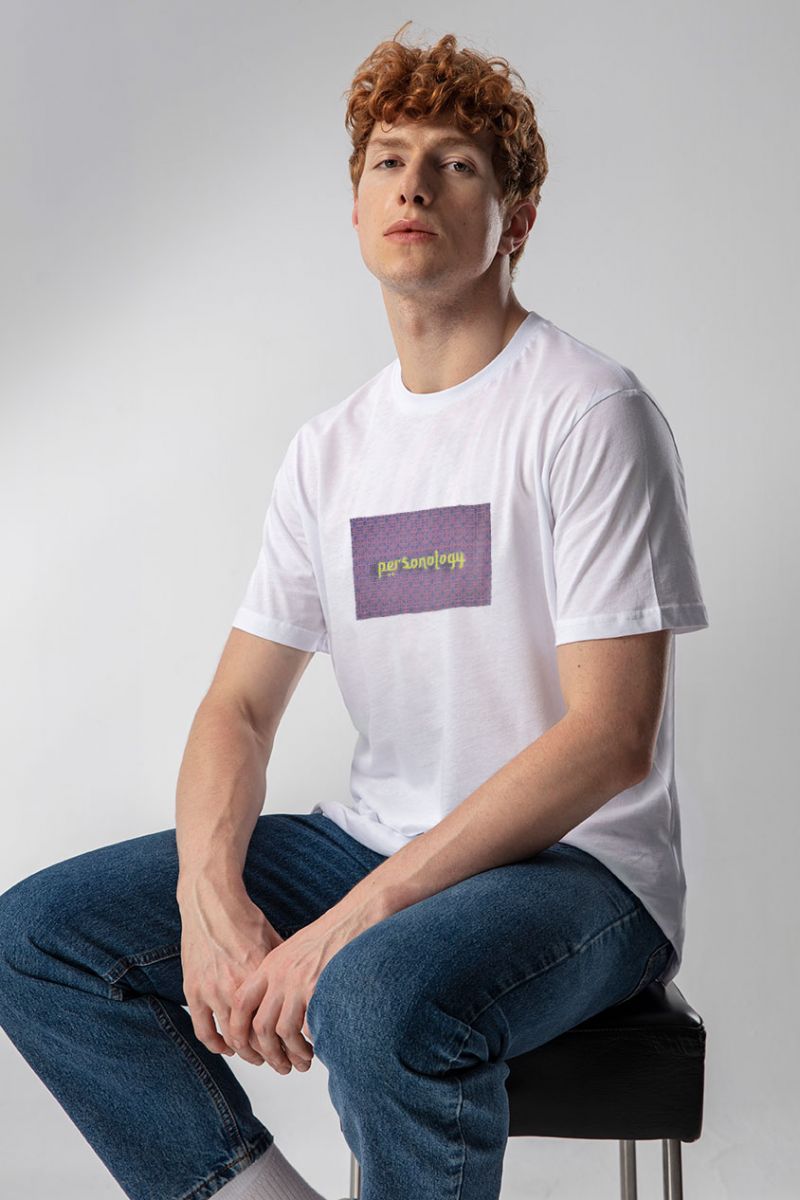 White Soft Fabric Open Sessame Design Short Sleeve Tee