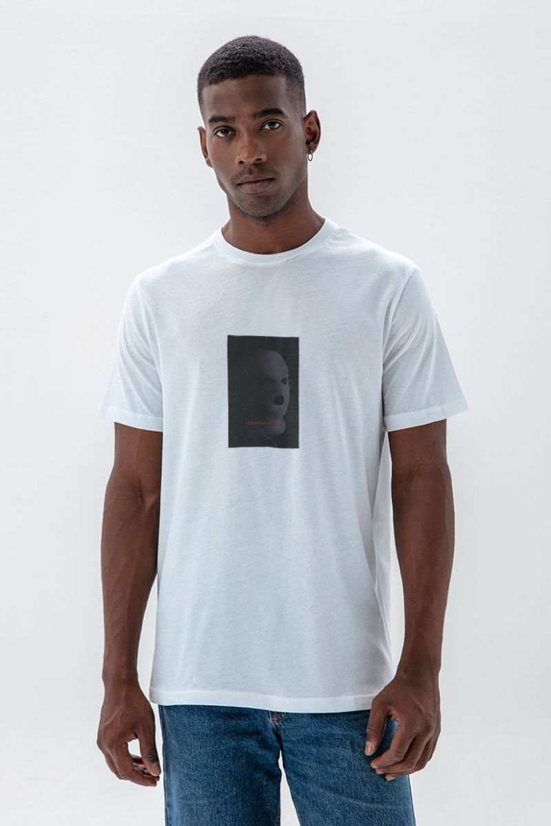 White Soft Fabric Personologist is a Thug Design Short Sleeve Tee