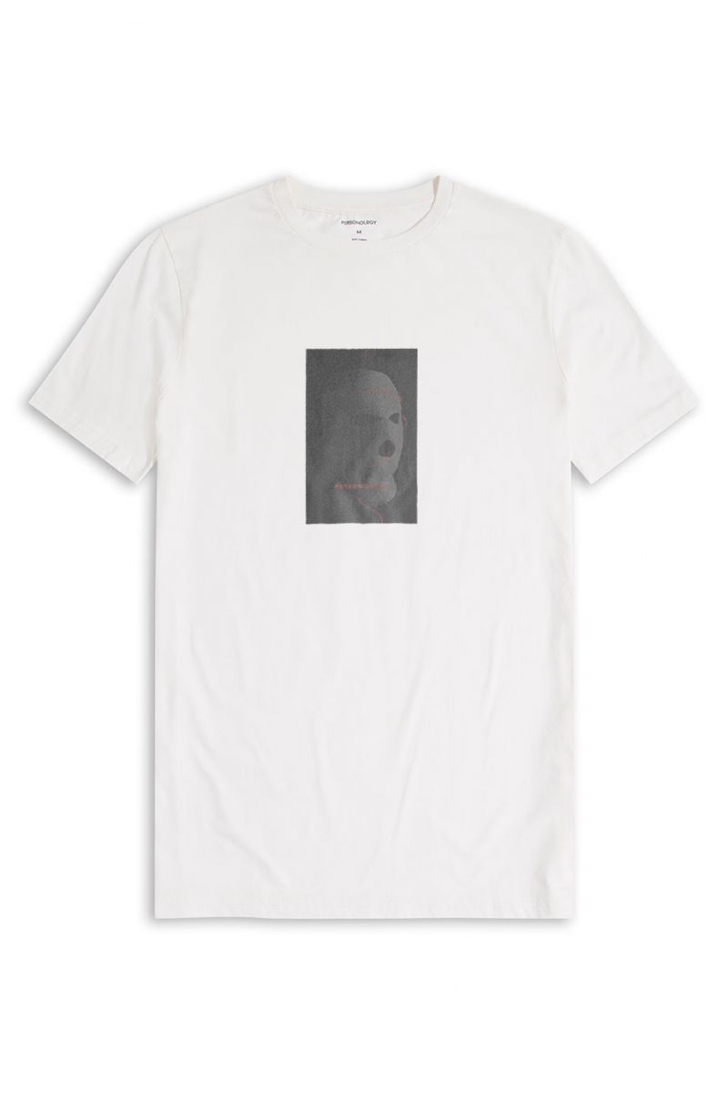Off White Soft Fabric Personologist is a Thug Design Short Sleeve Tee