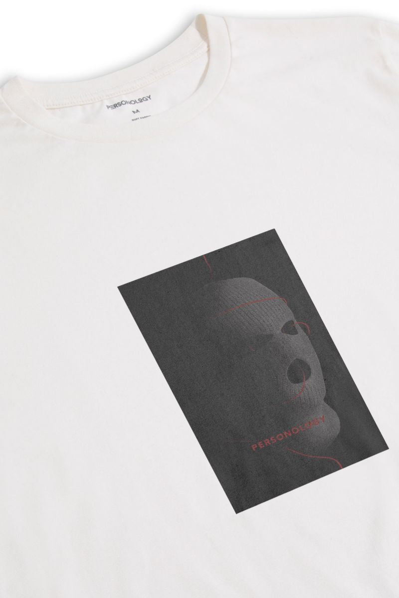 Off White Soft Fabric Personologist is a Thug Design Short Sleeve Tee