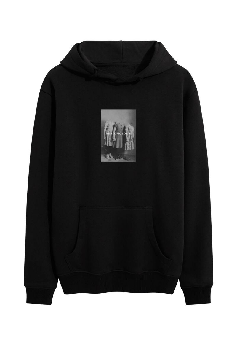 Black Premium Cotton Void Design Pullover Hoodie