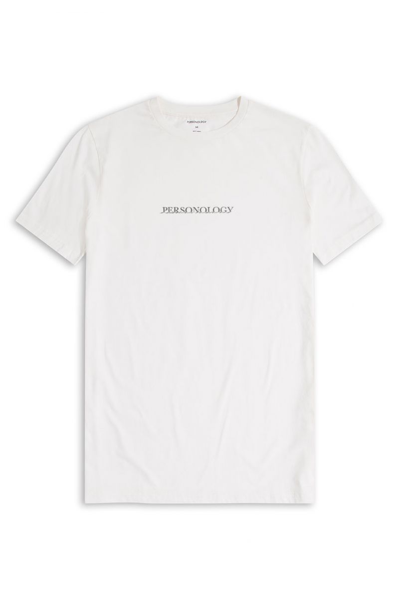 Off White Soft Fabric Personology Design Short Sleeve Tee
