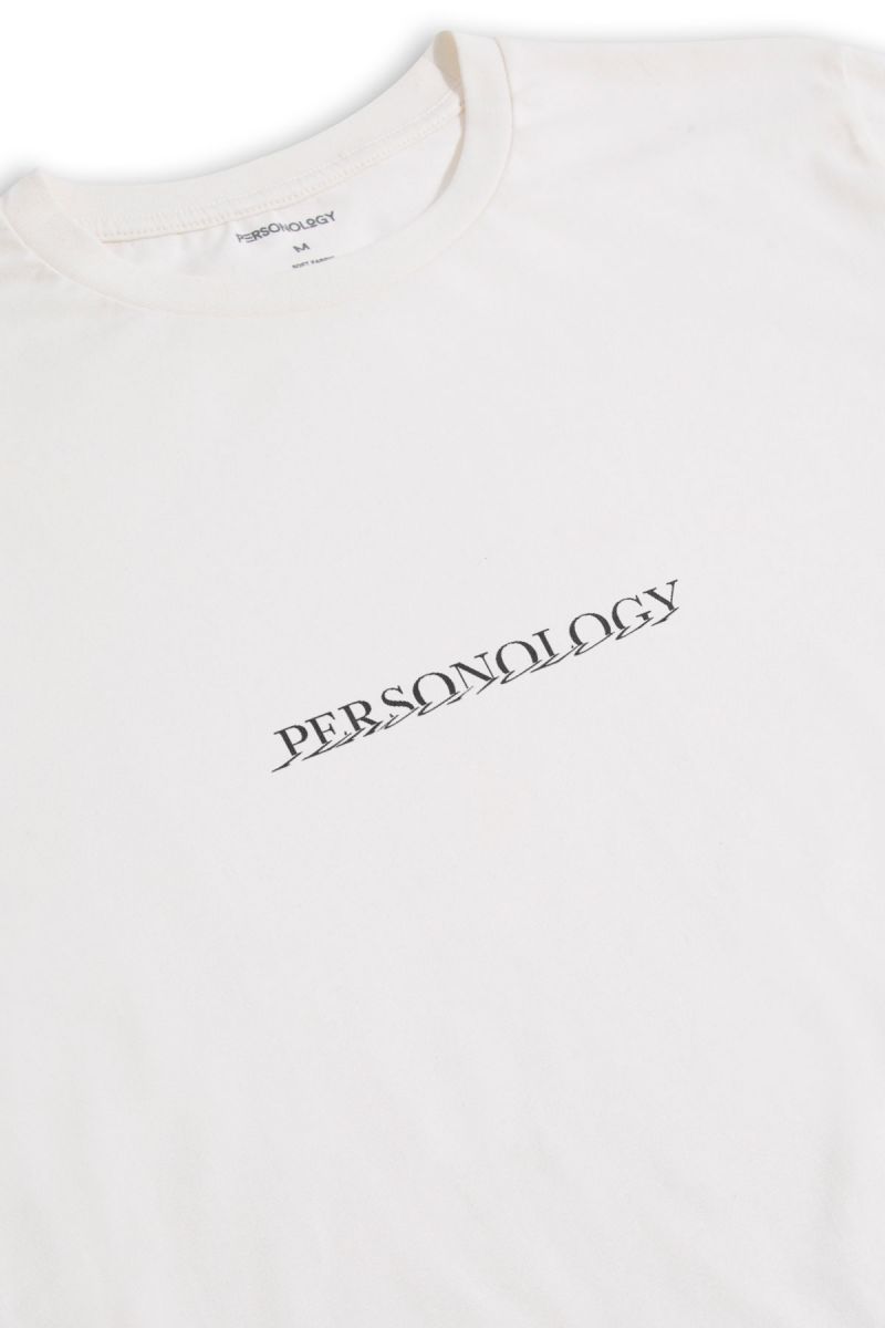 Off White Soft Fabric Personology Design Short Sleeve Tee