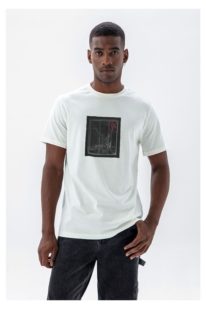 Off White Soft Fabric Homework of Arcihtect Personologist Design Short Sleeve Tee