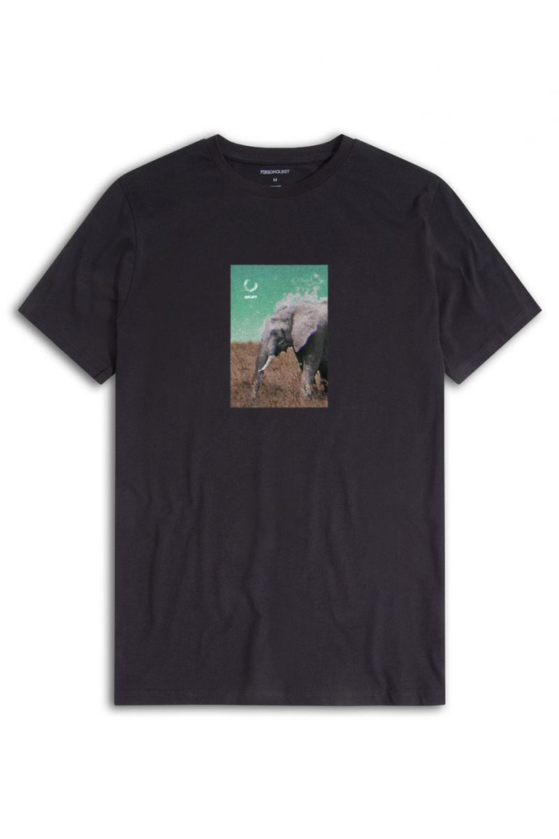 Black Soft Fabric Global Warming Design Short Sleeve Tee