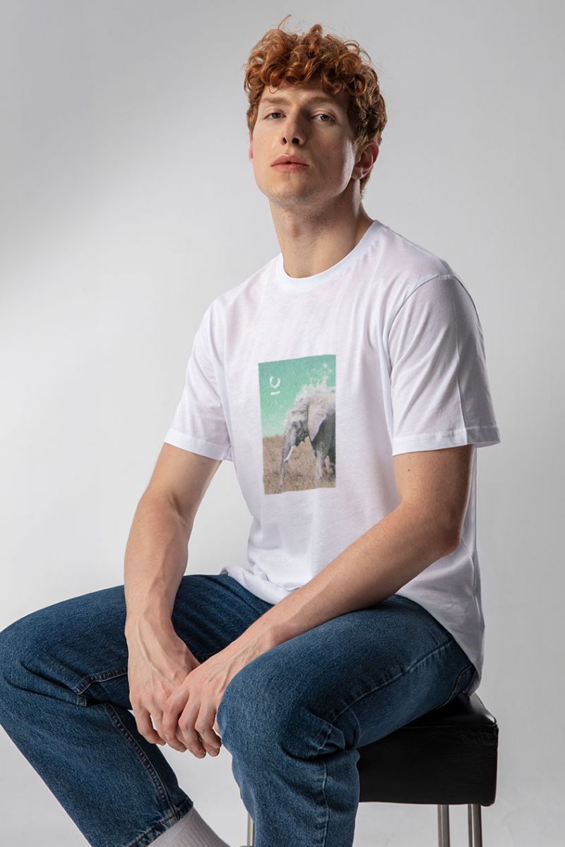 White Soft Fabric Global Warming Design Short Sleeve Tee