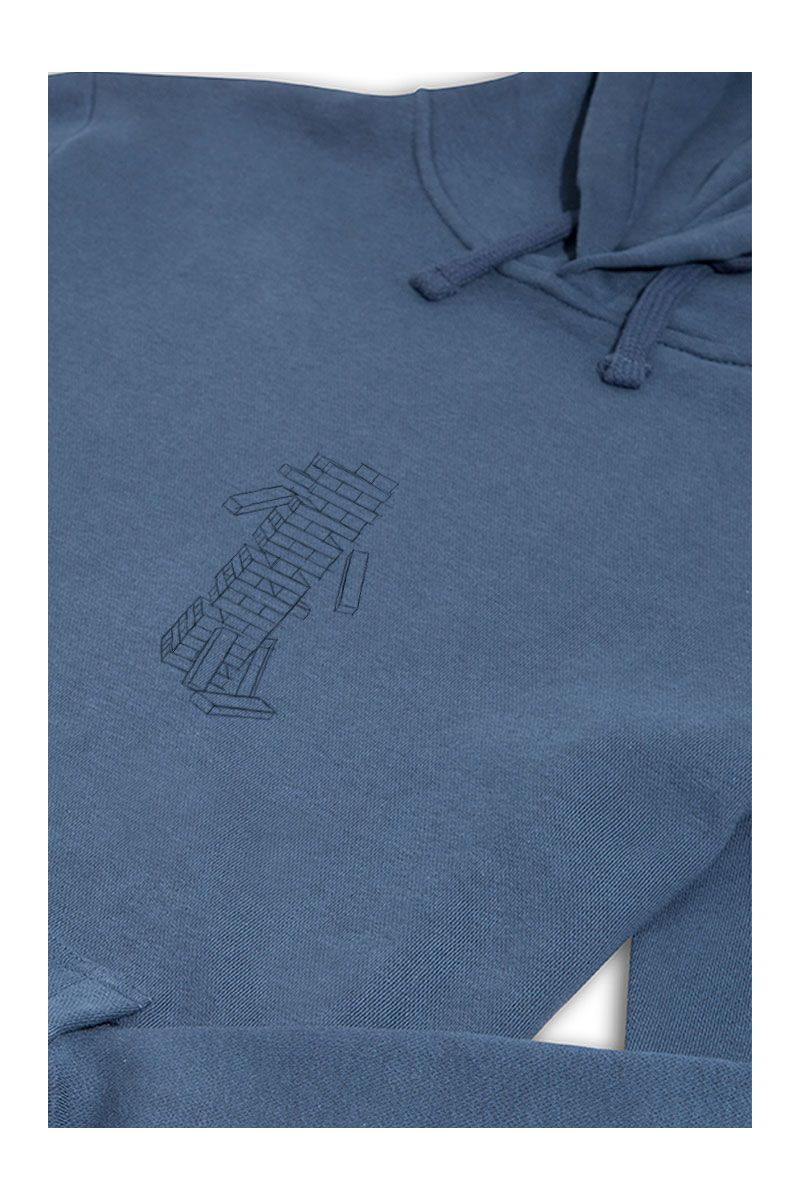 Navy Premium Cotton Jenga Design Pullover Hoodie