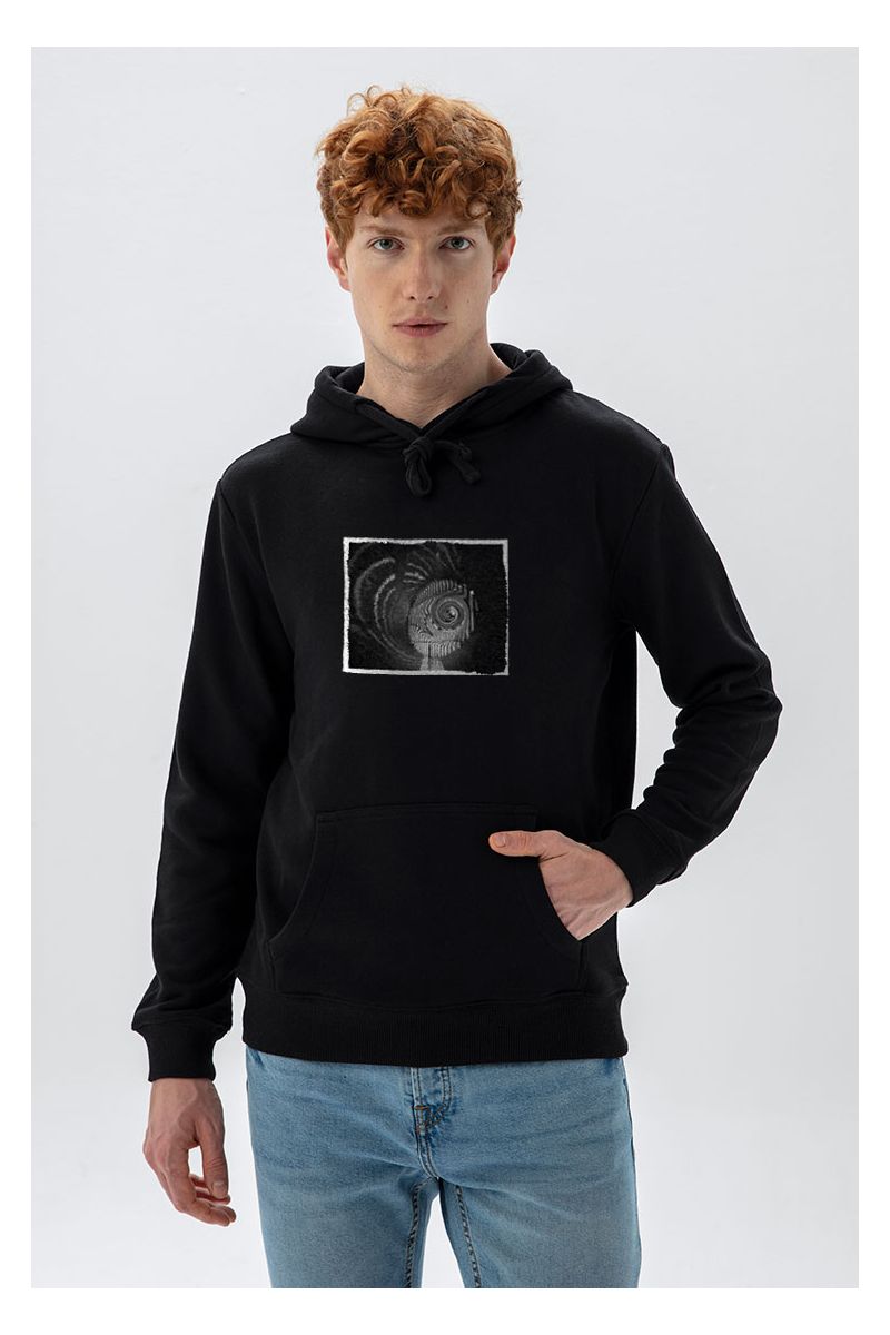 Black Premium Cotton Nuclear Power Station Design Pullover Hoodie