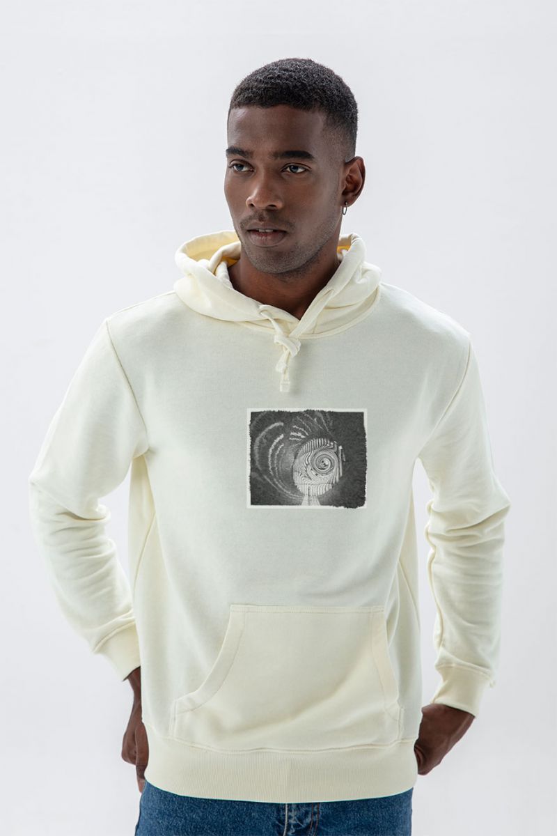 Ecru Premium Cotton Nuclear Power Station Design Pullover Hoodie