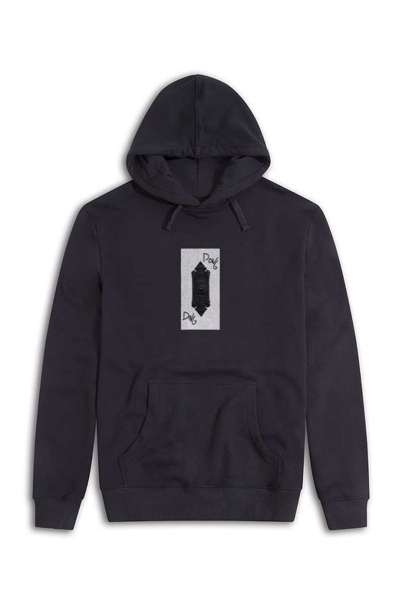 Black Premium Cotton Ding Dong Design Pullover Hoodie