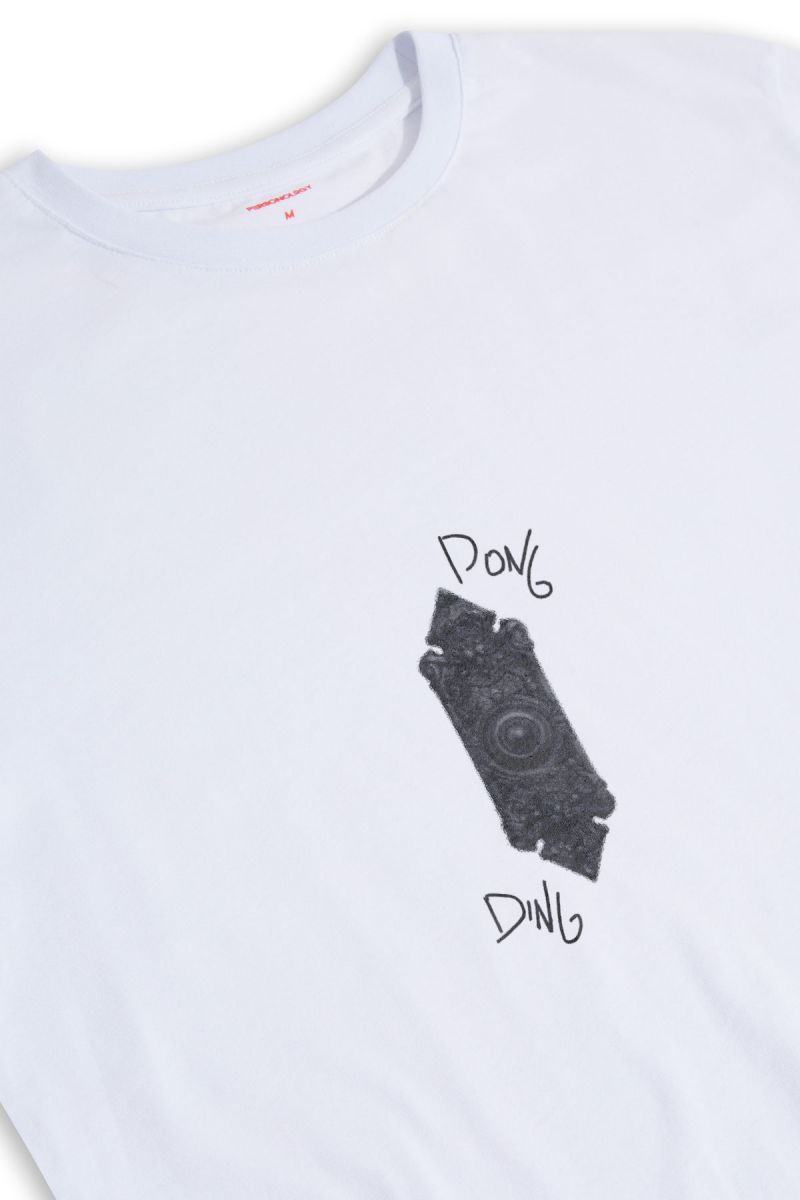 White Soft Fabric Ding Dong Design Short Sleeve Tee