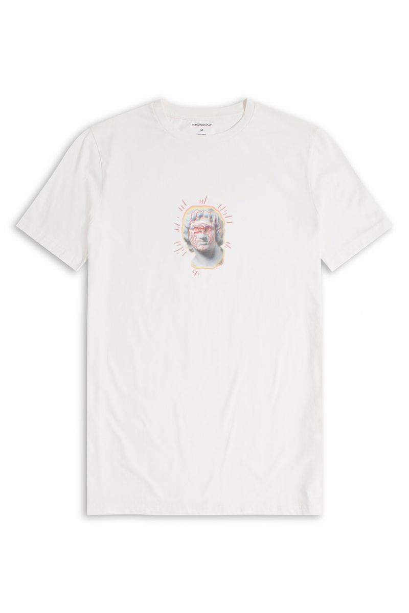 Off White Soft Fabric Artpop Design Short Sleeve Tee