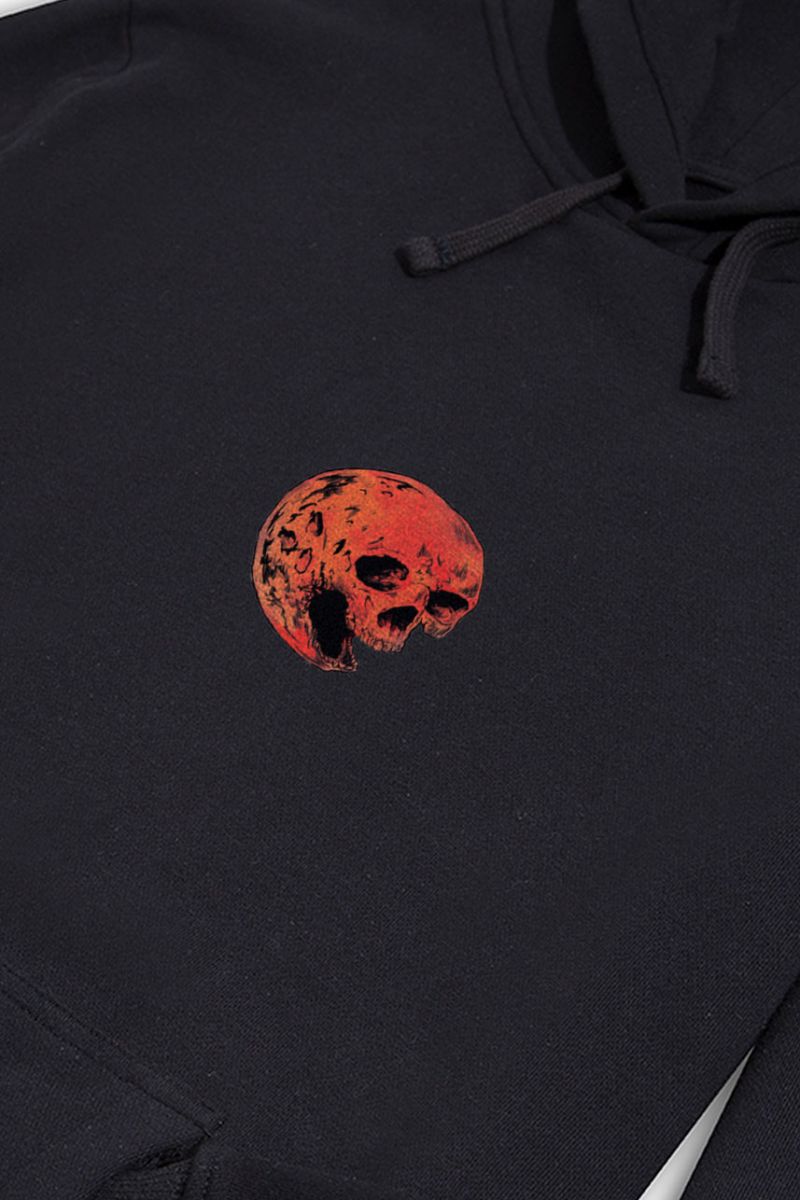 Black Premium Cotton Mars Skull Design Pullover Hoodie