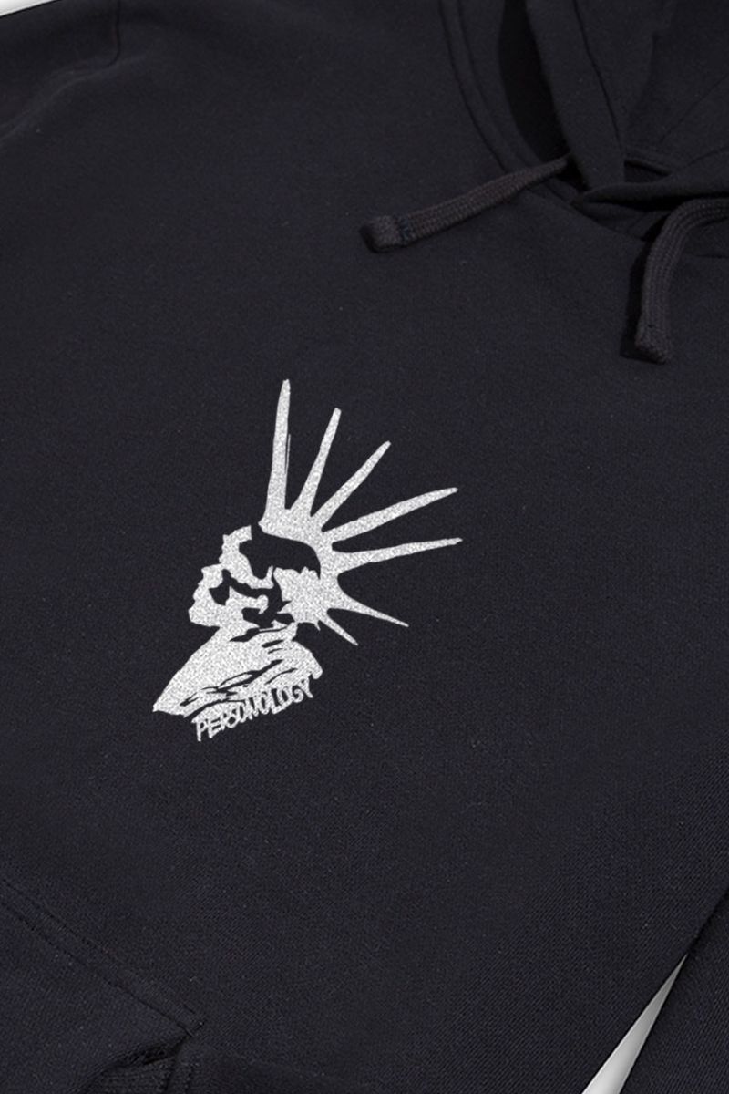 Black Premium Cotton Punk Design Pullover Hoodie