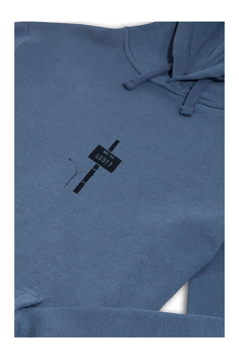 Navy Premium Cotton Are You Lost ? Design Pullover Hoodie