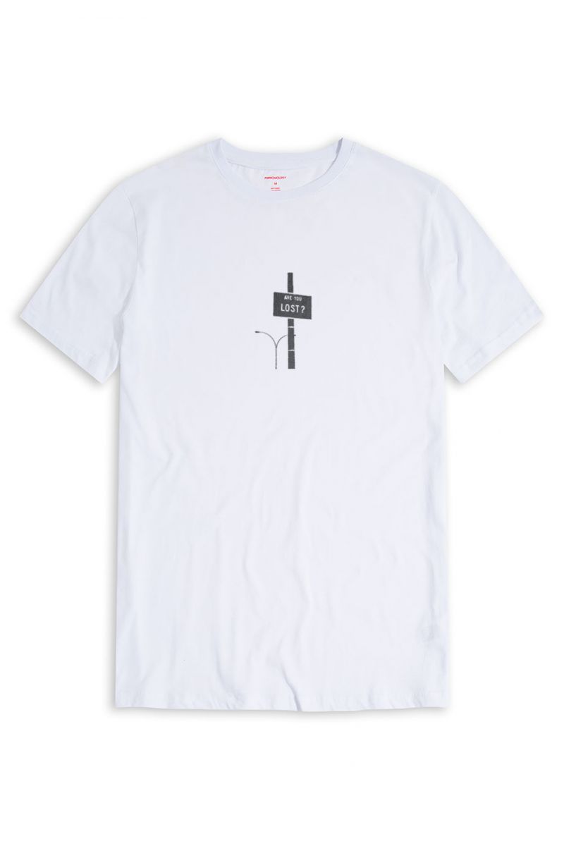 White Soft Fabric Are You Lost ? Design Short Sleeve Tee