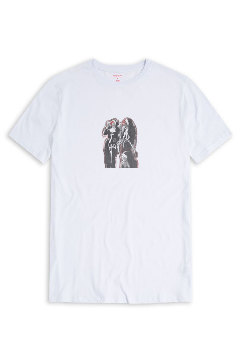 White Soft Fabric Bad Sisters Design Short Sleeve Tee